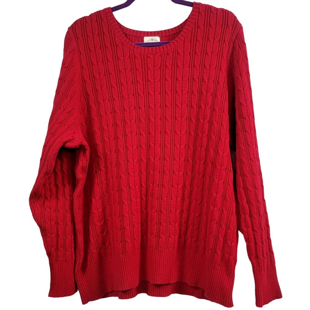 St John's Bay‎ Red Cable Knit Sweater Women's Size 3X